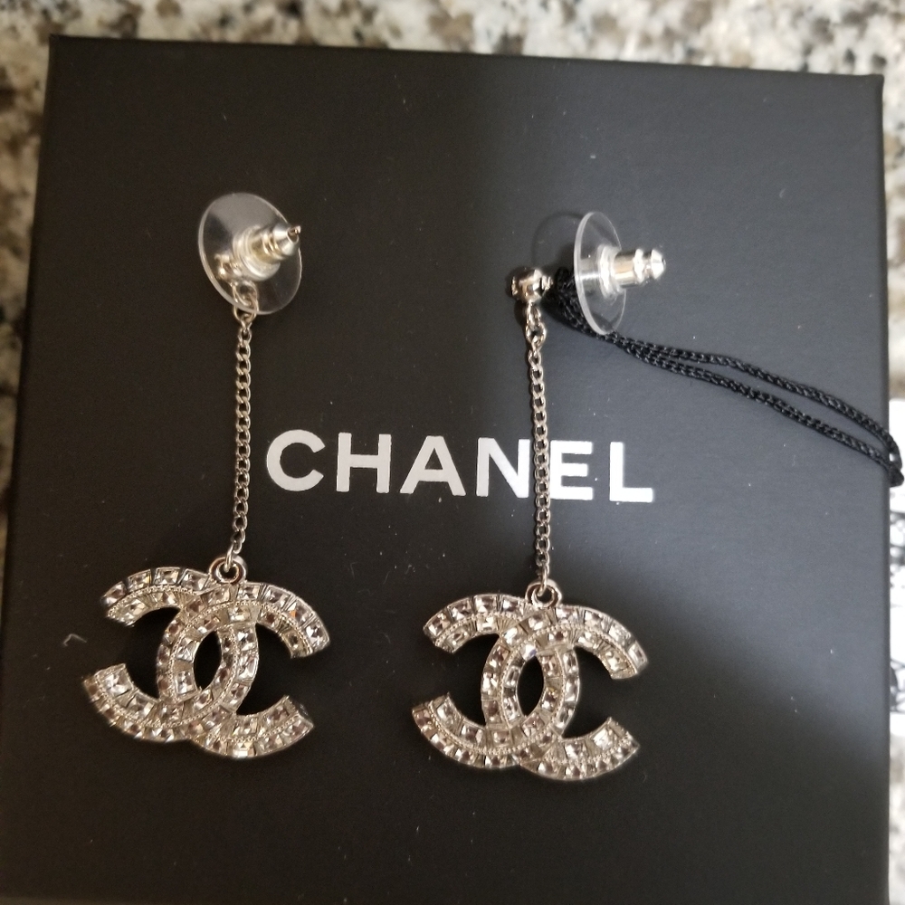 SOLD!!! Baguette Christal CC XL dangle earrings - Picture 9 of 17